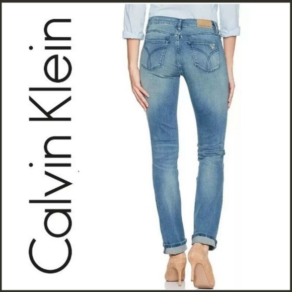 Calvin Klein Denim - NWT CALVIN KLEIN Stretch Distressed Straight Jeans